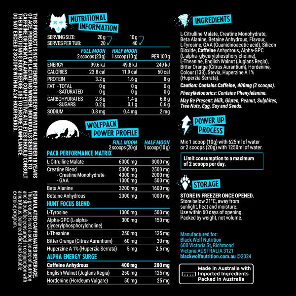 BLACK  WOLF PRE-WORKOUT