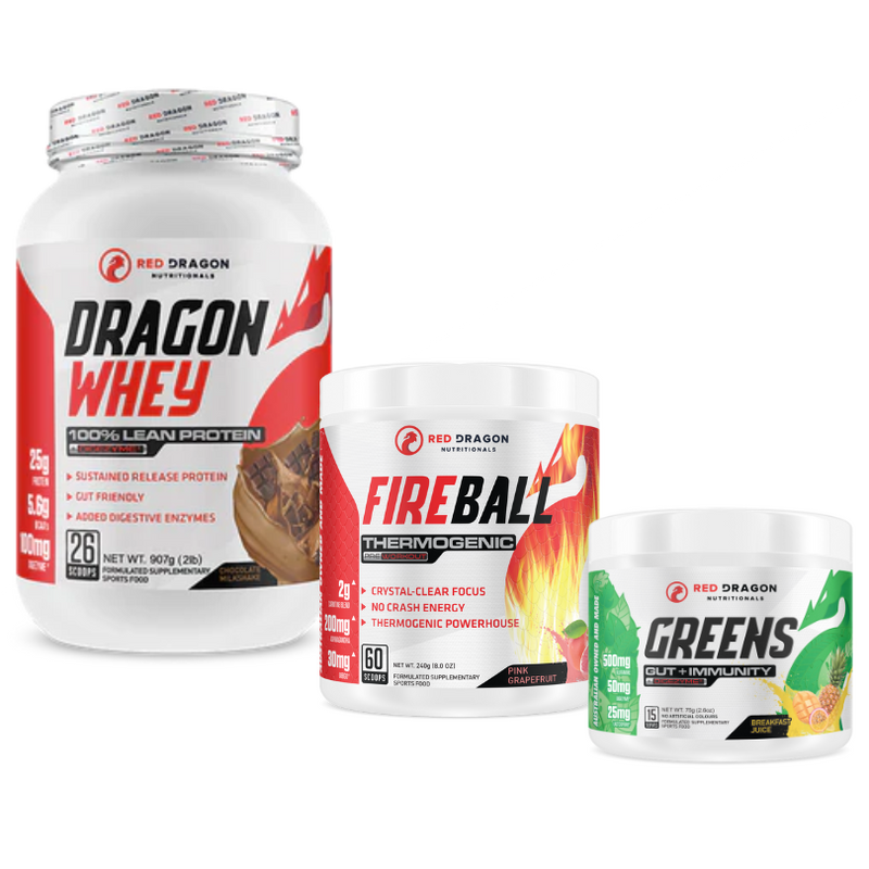 DRAGON WHEY + FIREBALL PINK GRAPEFRUIT + GREENS