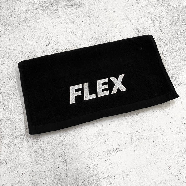 TEAM FLEX BLACK GYM TOWEL