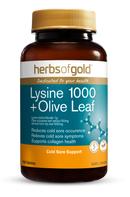 HERBS OF GOLD LYSINE 1000 + OLIVE LEAF