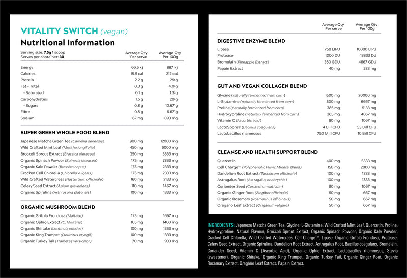 SWITCH NUTRITION VITALITY SWITCH