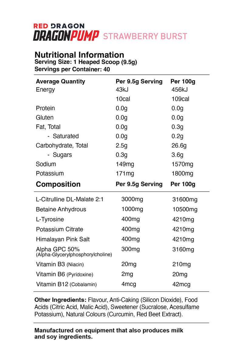 RED DRAGON NUTRITIONALS DRAGON PUMP