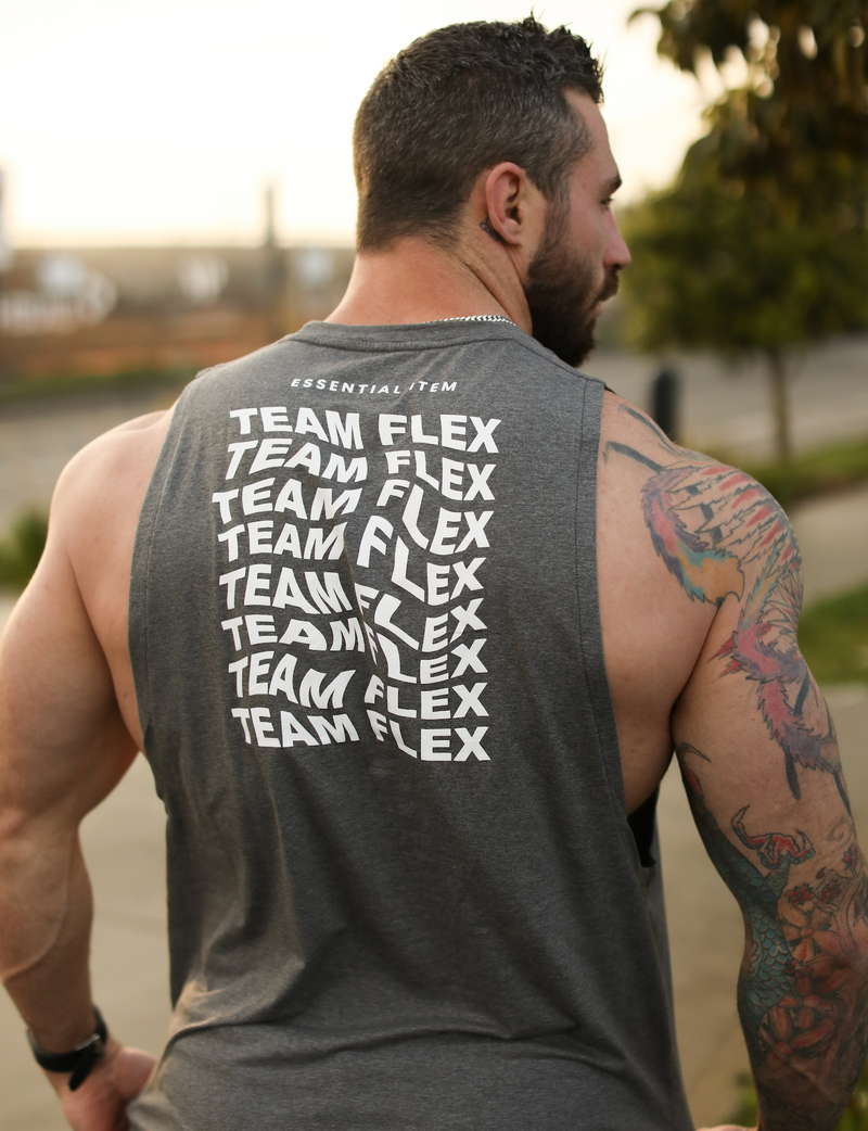 TEAM FLEX MARLE GREY ESSENTIAL MUSCLE TEE