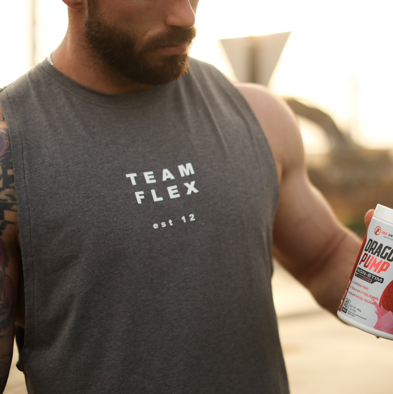 TEAM FLEX MARLE GREY ESSENTIAL MUSCLE TEE