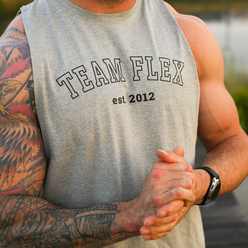 TEAM FLEX GREY STAPLE MUSCLE TEE